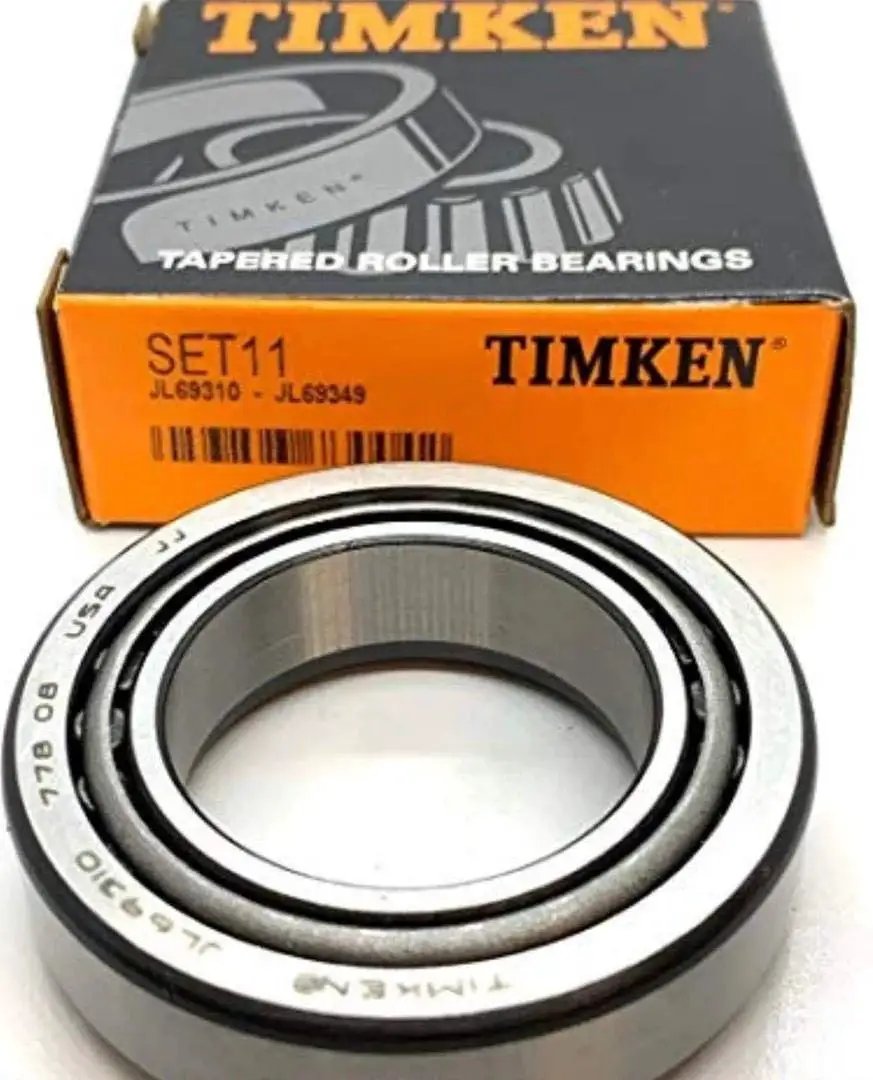 Workhorse Set 11 Cup And Cone Tapered Roller Bearing Kit JL69349 JL69310 For Timken Made In USA shown with box packaging.