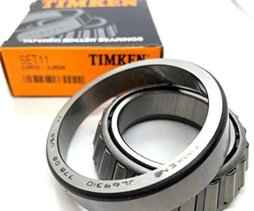 Workhorse Set 11 Cup And Cone Tapered Roller Bearing Kit JL69349 JL69310 For Timken Made In USA, shown with packaging