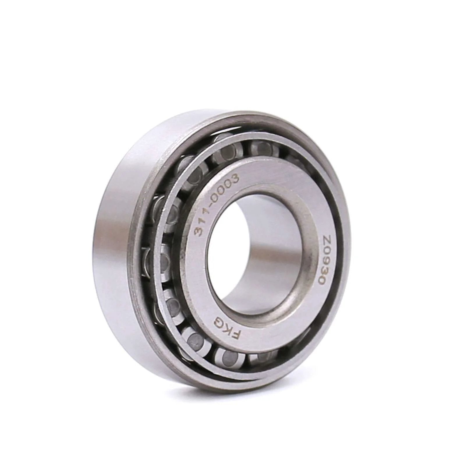 Tapered Roller Bearing LM11949 LM11910, Set of 4, showing a single metal roller bearing component, front view
