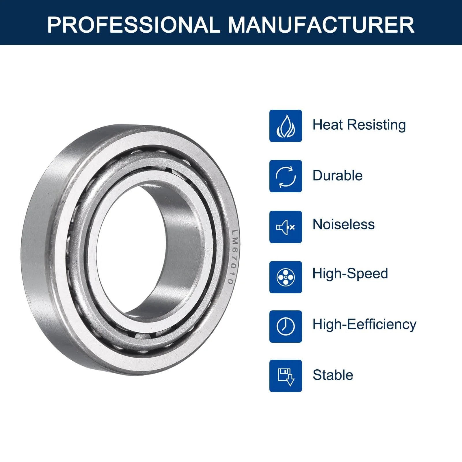 2 Pack LM67048/10 Tapered Roller Bearing Cone and Cup Set, 1.25" Bore 2.328" OD 0.625" Cup Width, Chrome Steel Taper Bearings Set, ABEC-3