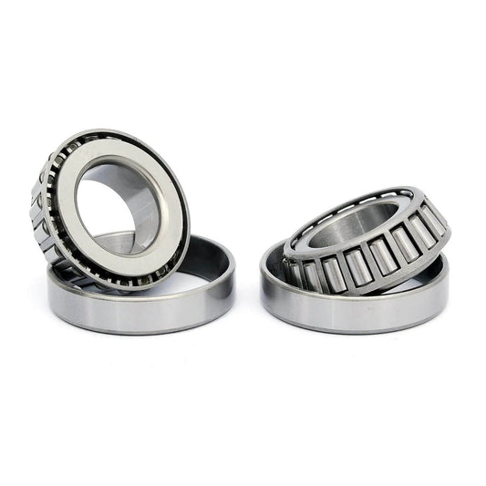 32005X Tapered Roller Bearing Cone Set, 25mm Bore 47mm OD 15mm Thickness 2PCS side view with metal finish