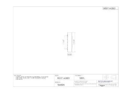 Technical drawing of 15245 Tapered Roller Bearing Single Cup Open Design with dimensions, ABMA 19.2 standard for heavy industry use.