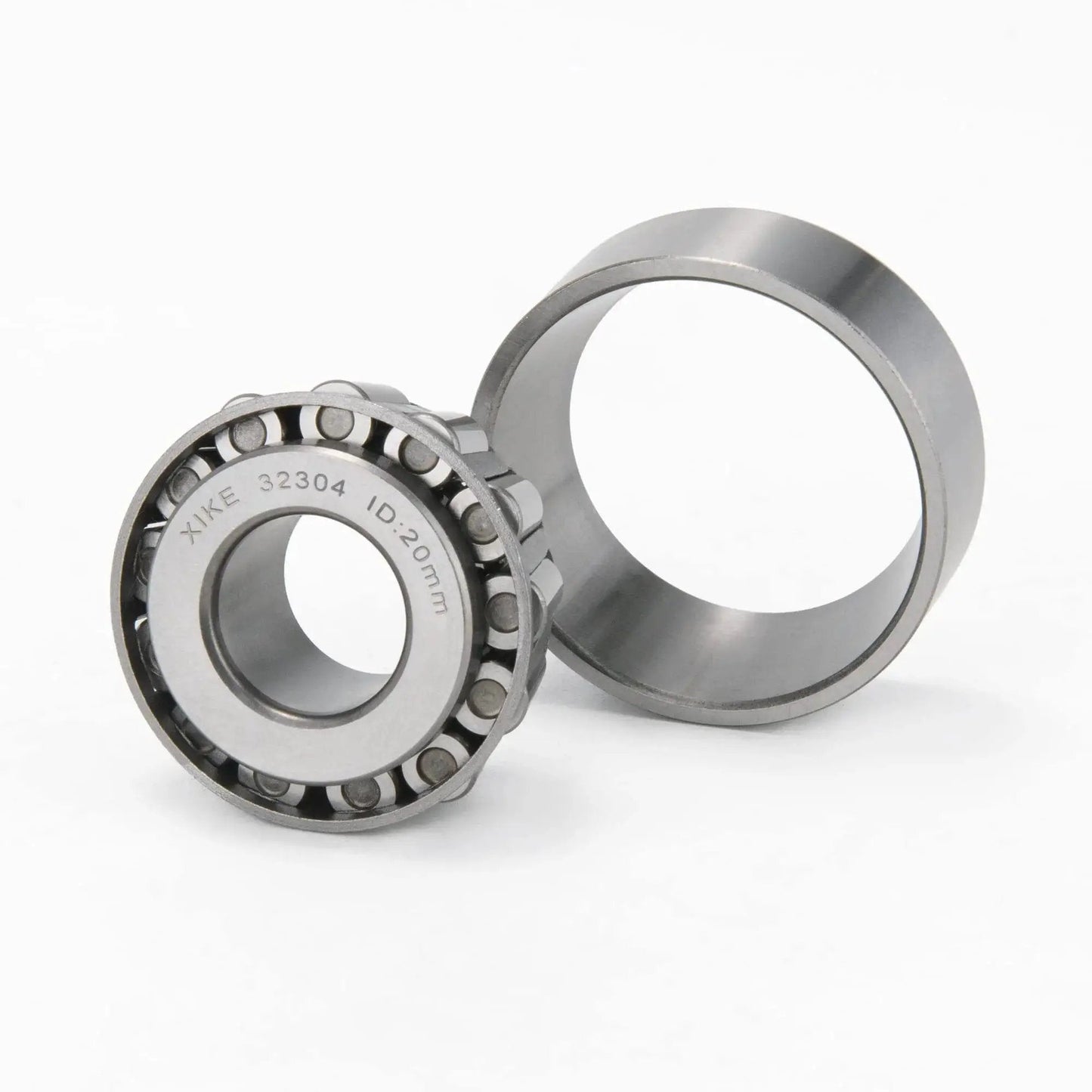 Front view of 2 Pcs 32304 Tapered Roller Bearings Cone And Cup Set 20x52x22.25mm for DIY ATV Auto Truck Wheels Heavy Duty Chrome Steel.