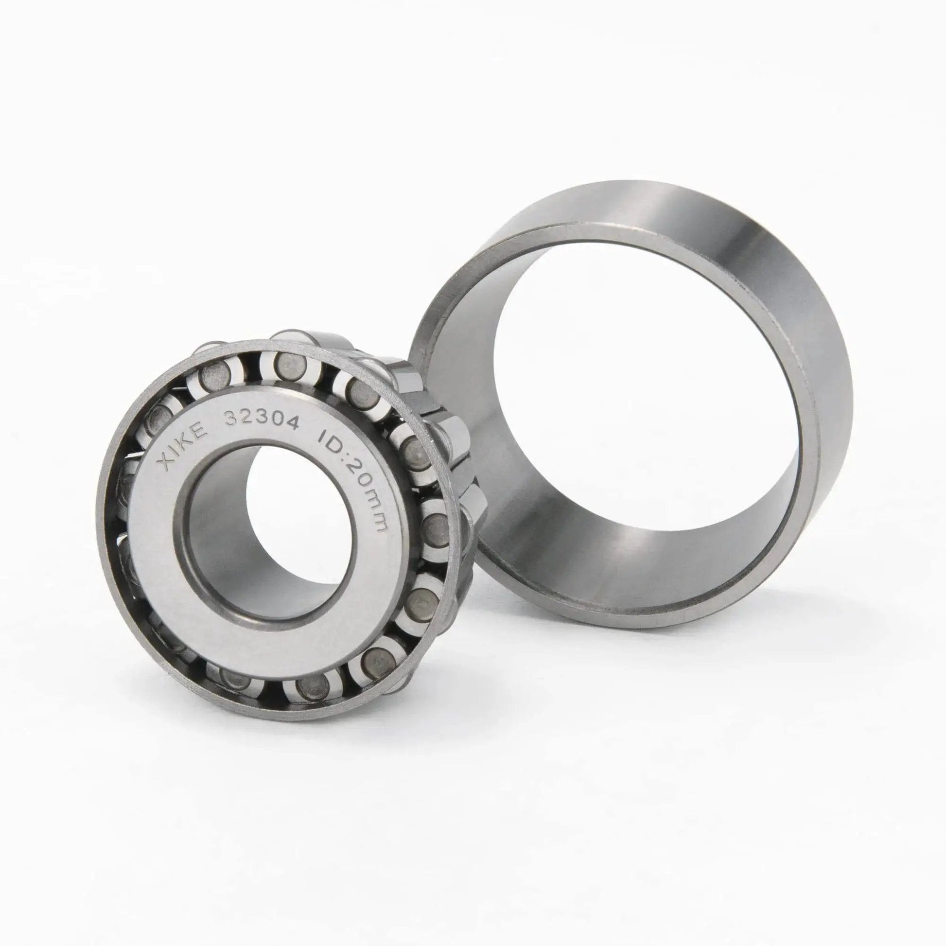Front view of 2 Pcs 32304 Tapered Roller Bearings Cone And Cup Set 20x52x22.25mm for DIY ATV Auto Truck Wheels Heavy Duty Chrome Steel.