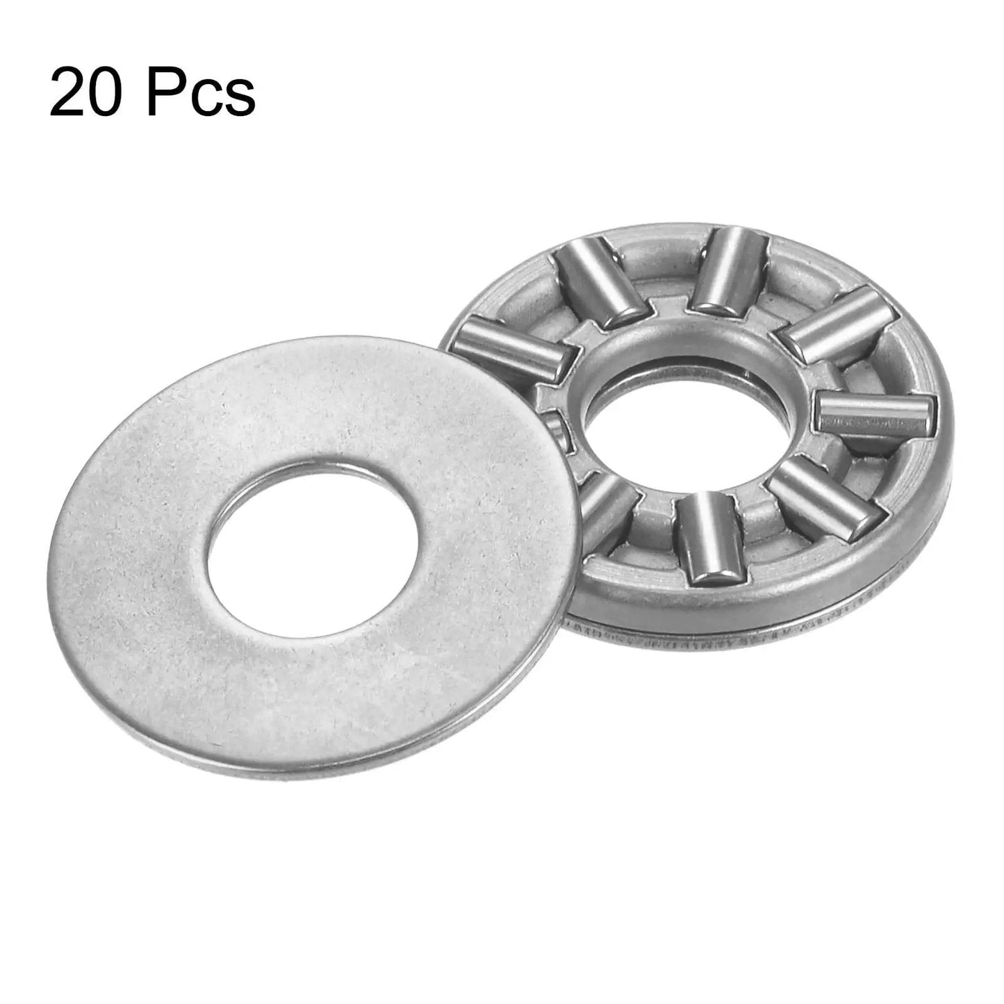 Thrust Needle Roller Bearings With Washers TC411 One Quarter Inch Bore Eleven Sixteenths Inch OD Five Sixty Fourths Inch Thickness Pack Of 20
