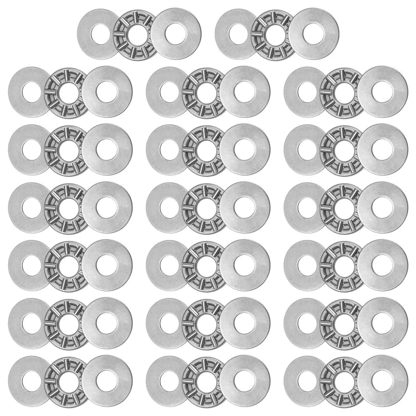 Thrust Needle Roller Bearings With Washers TC411 One Quarter Inch Bore Eleven Sixteenths Inch OD Five Sixty Fourths Inch Thickness Pack Of 20