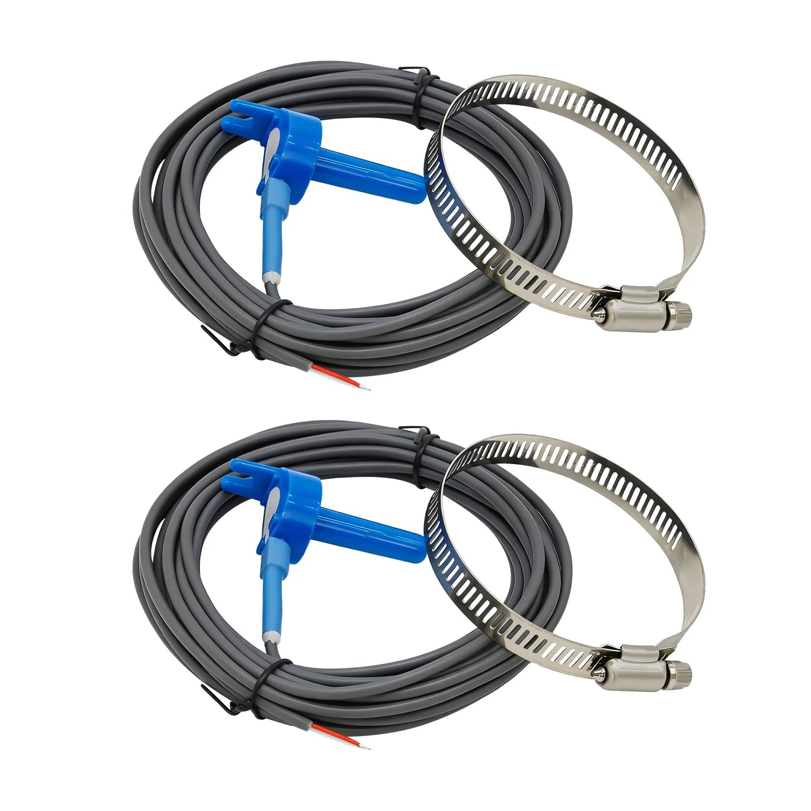 Temperature Sensor With 20 Foot Cable For Pentair Pool And Spa Automation Systems Compatible With IntelliTouch EasyTouch SunTouch And Minimax Plus Heaters Replacement For TS5T STS5T 2 Pack, showing two cables and sensors.