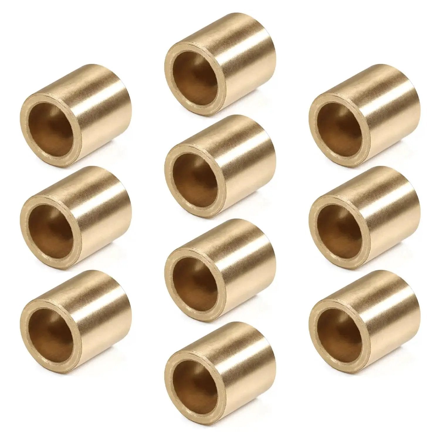 Ten Pack Brass Sleeve Bearings With One Quarter Inch Bore Two Fifths Inch Outer Diameter And Two Fifths Inch Length Self Lubricating