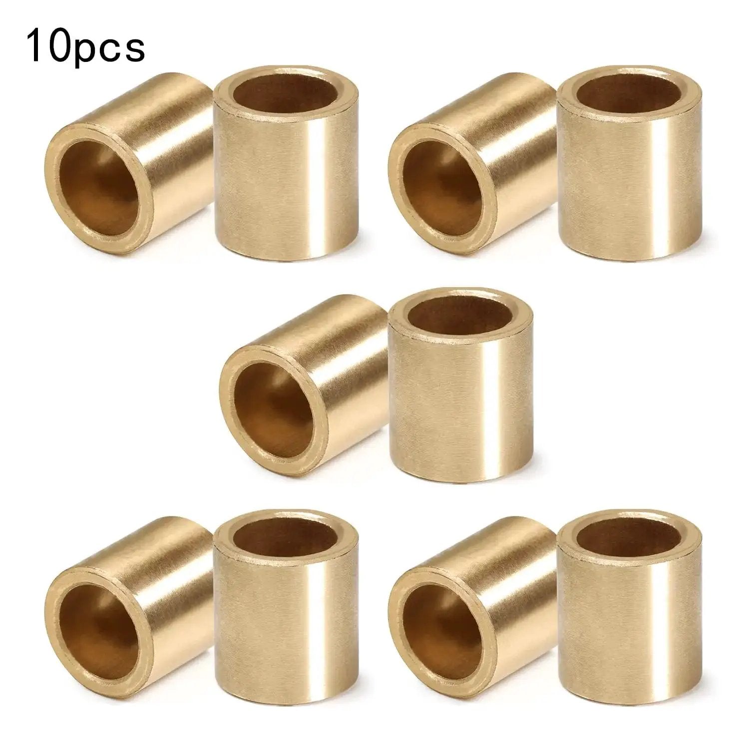Ten Pack Brass Sleeve Bearings With One Quarter Inch Bore Two Fifths Inch Outer Diameter And Two Fifths Inch Length Self Lubricating Oilless Bushing