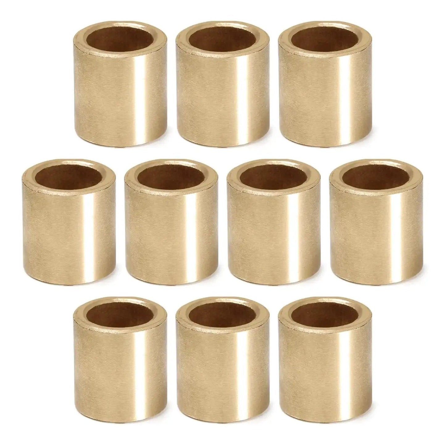 Ten Pack Brass Sleeve Bearings With One Quarter Inch Bore Two Fifths Inch Outer Diameter And Two Fifths Inch Length Self Lubricating Oilless Bushing.
