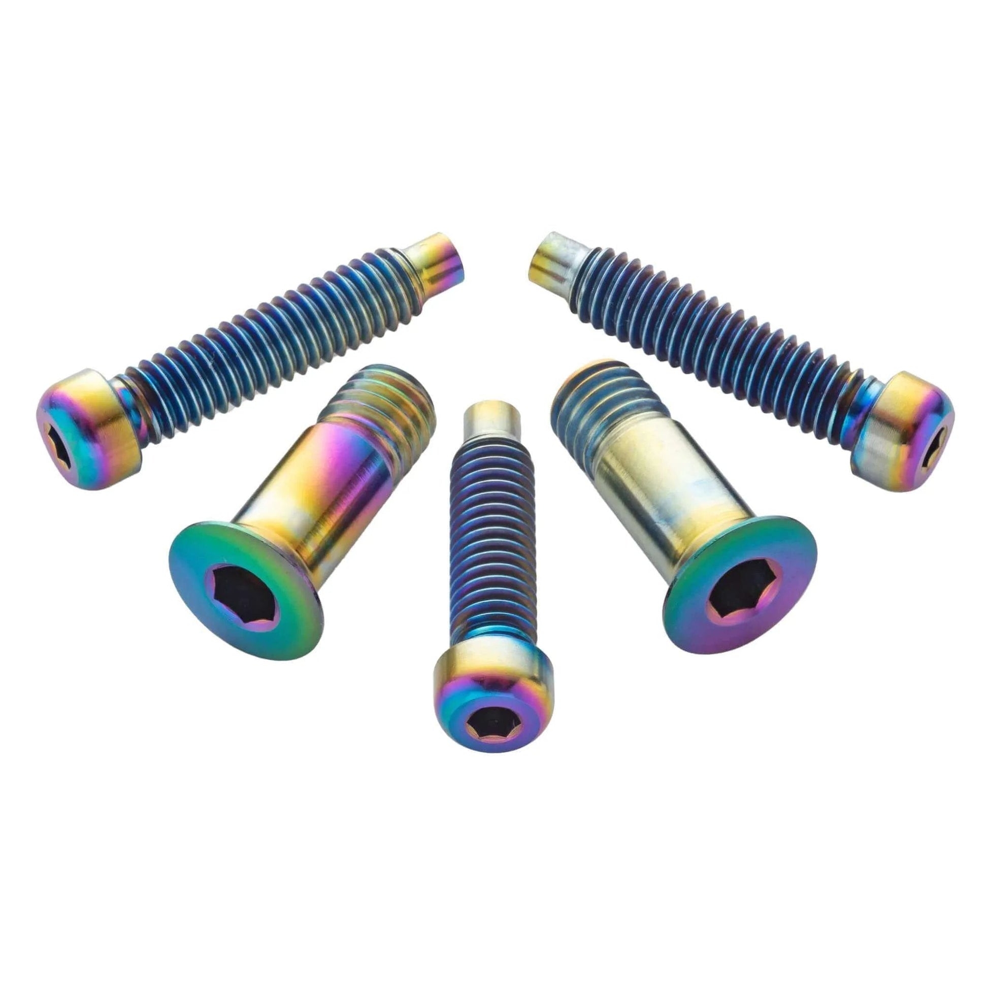 Terske Titanium Bolt Kit fits Shimano XTR/XT/SLX/Deore Mountain Rear Derailleur Limit Screws & Pulley Wheels, colorful titanium bolts