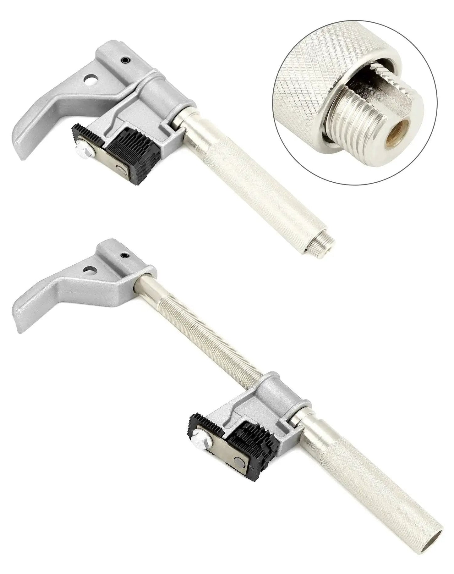 Heavy Duty Universal Outside Thread Chaser Tool For One And One Quarter To Five Inch OD, Die Cast Alloy With Silver Anodized Finish