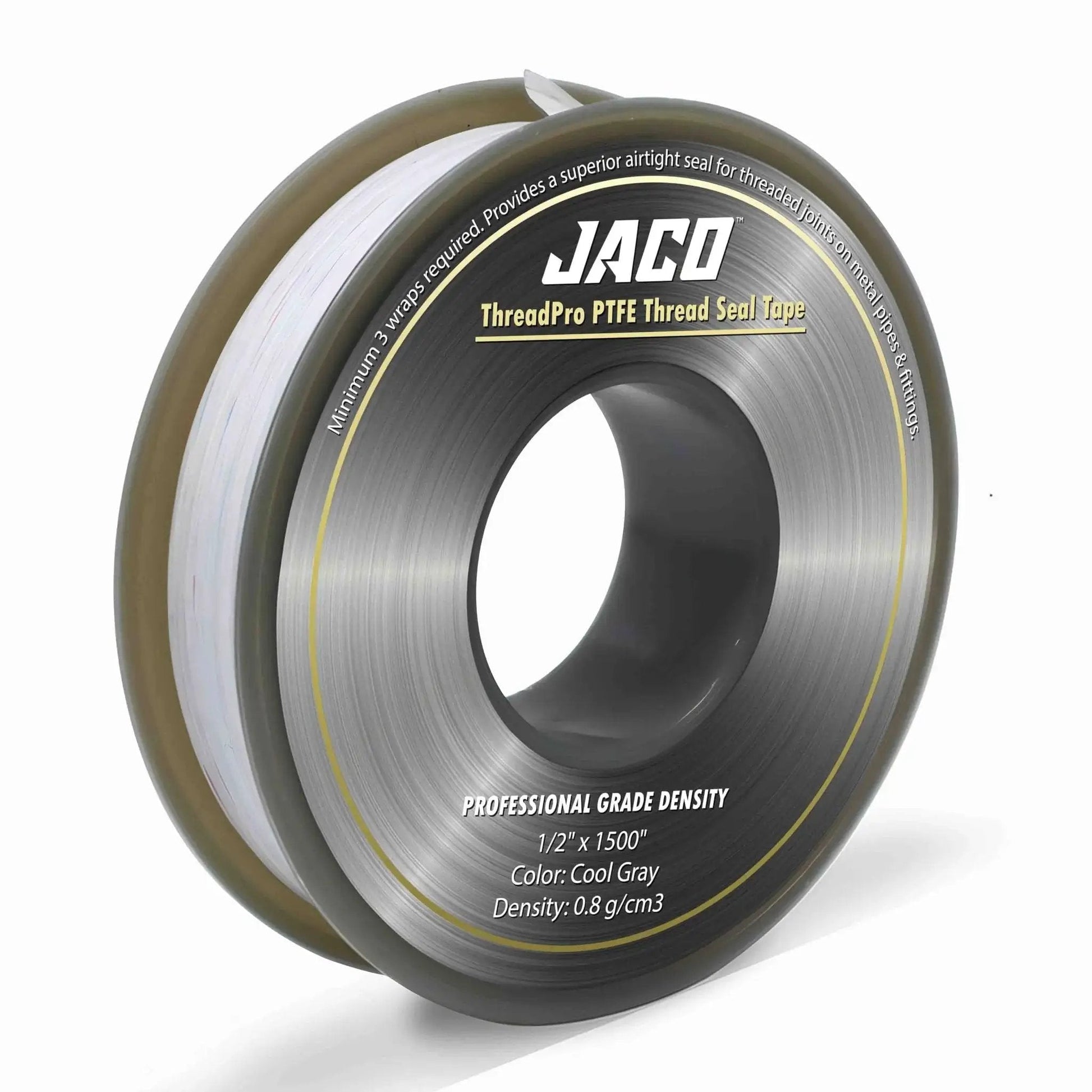 ThreadPro High Density PTFE Thread Seal Tape Mega Roll Half Inch By One Hundred Twenty Five Feet For Leak Proof Air Tight Seals
