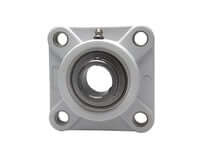3/4 in Set-Screw 4-Bolt Flange, Kanigen White Housing Single-Row Pillow Block, Single Ball Unit for Conveyor Machines and Linear Slide Units, Sealed Ball Bearing Replacement