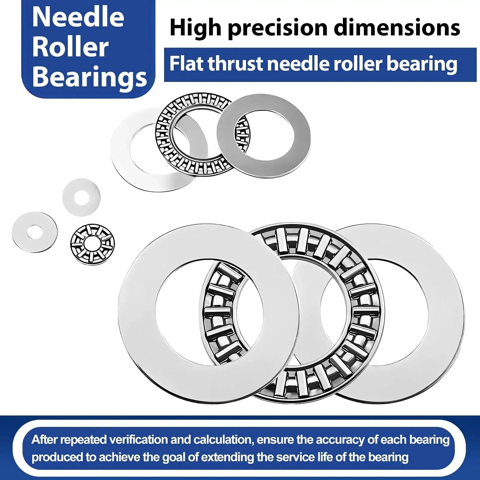 4 Sets Of NTA1220 Plus 2TRA Thrust Needle Roller Bearings With Two Hardened Washers For Automotive Transmissions And Industrial Machinery