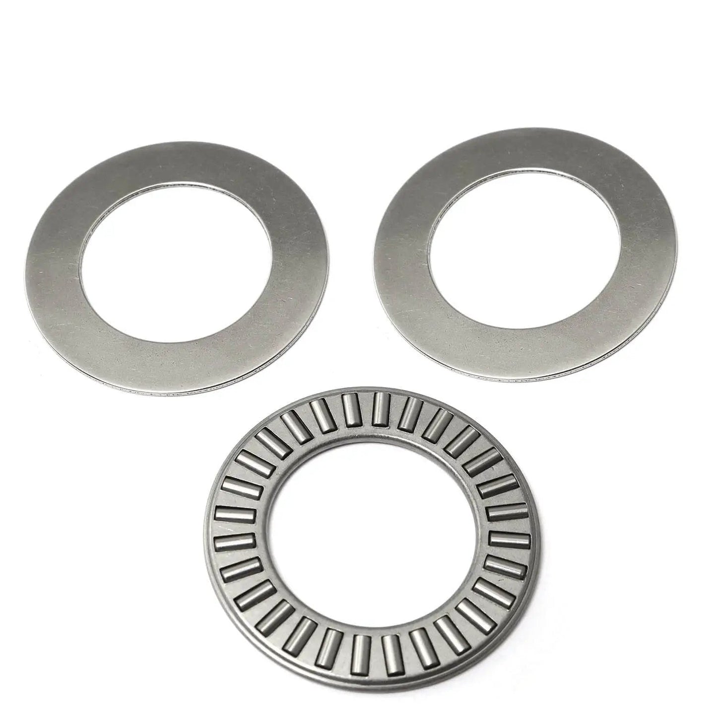 Heavy Duty Thrust Needle Roller Bearing Set NTA1220 2TRA with two washers for one way axial load, view with components separated