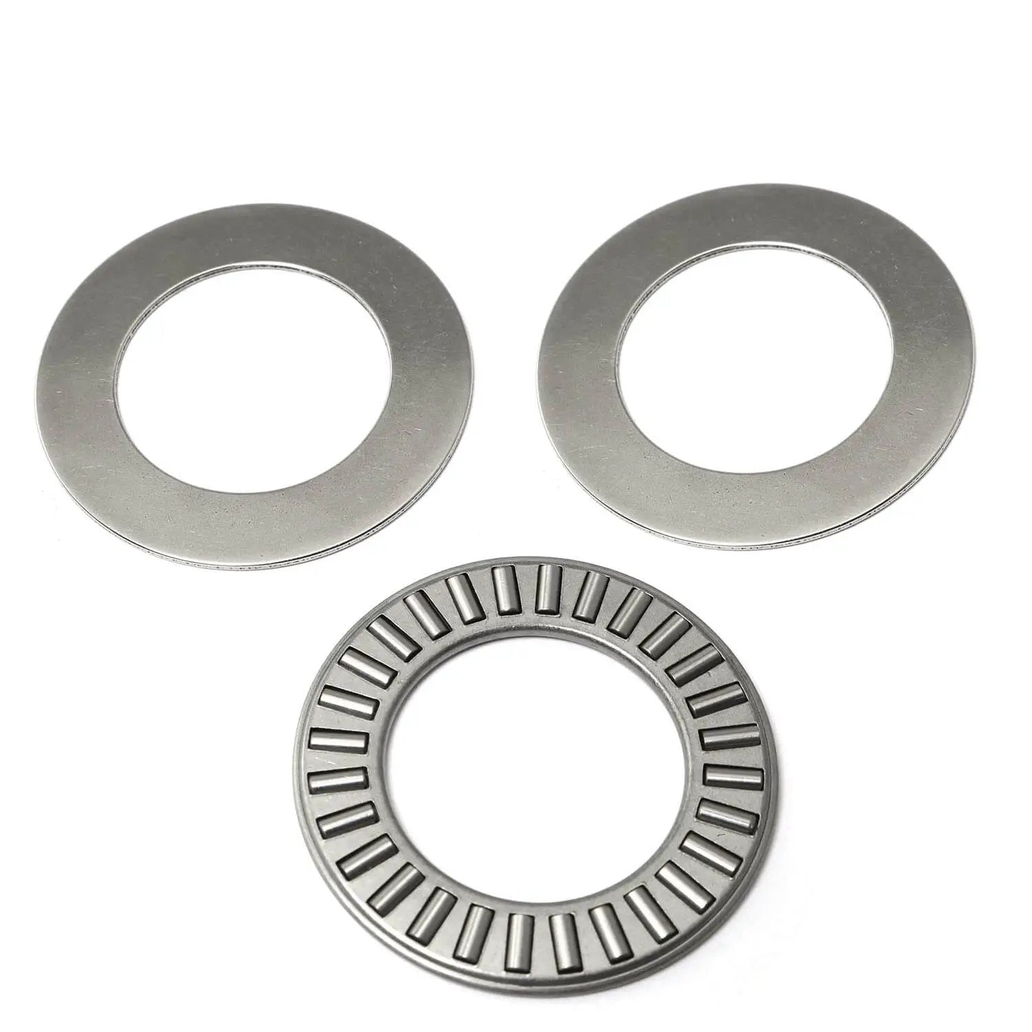 Heavy Duty Thrust Needle Roller Bearing Set NTA1220 2TRA with two washers for one way axial load, view with components separated