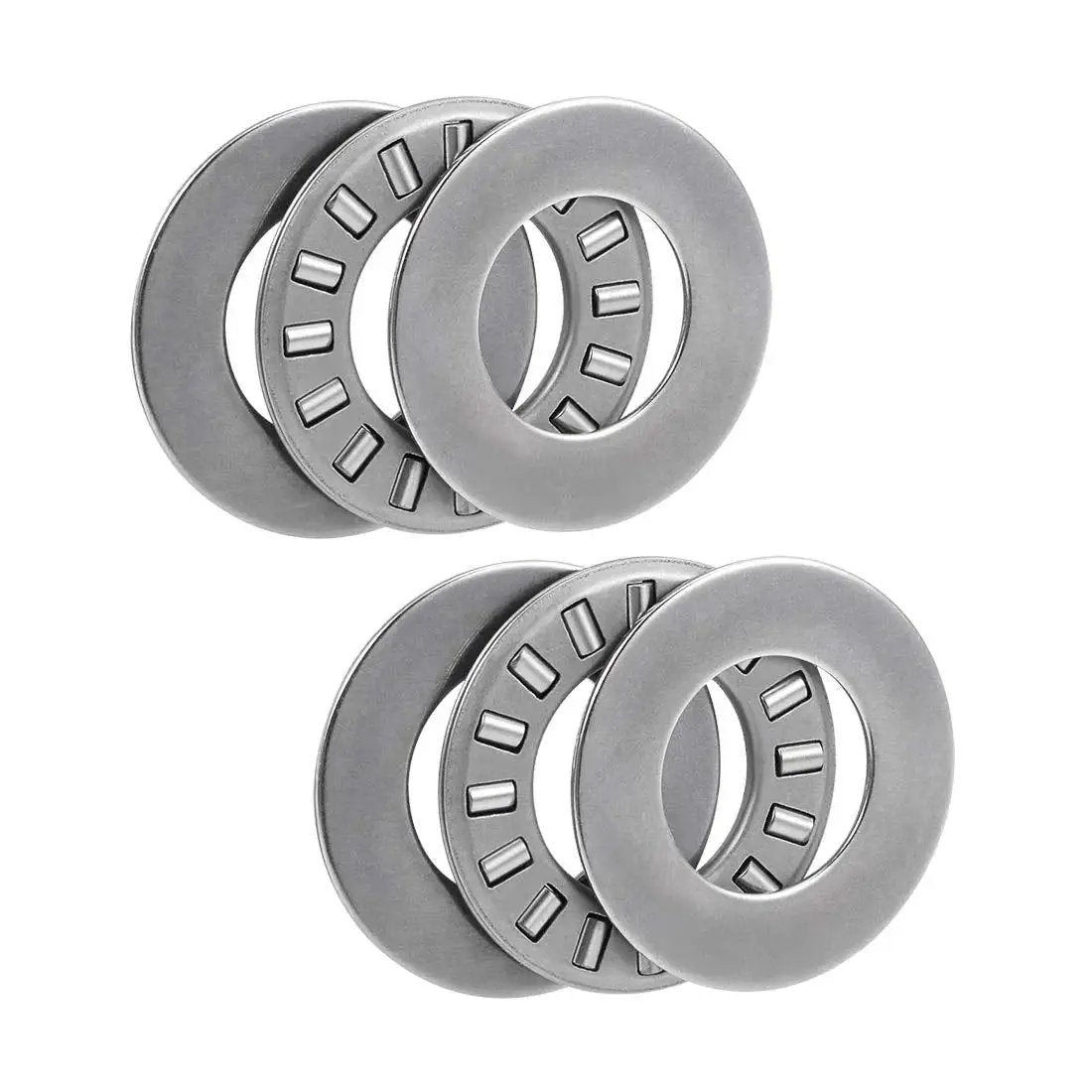 Heavy Duty Thrust Needle Roller Bearing Kit With Washers For Smooth Motion Quiet Operation One Half Inch Bore Fifteen Sixteenths Inch Outer Diameter Five 64th Inch Width