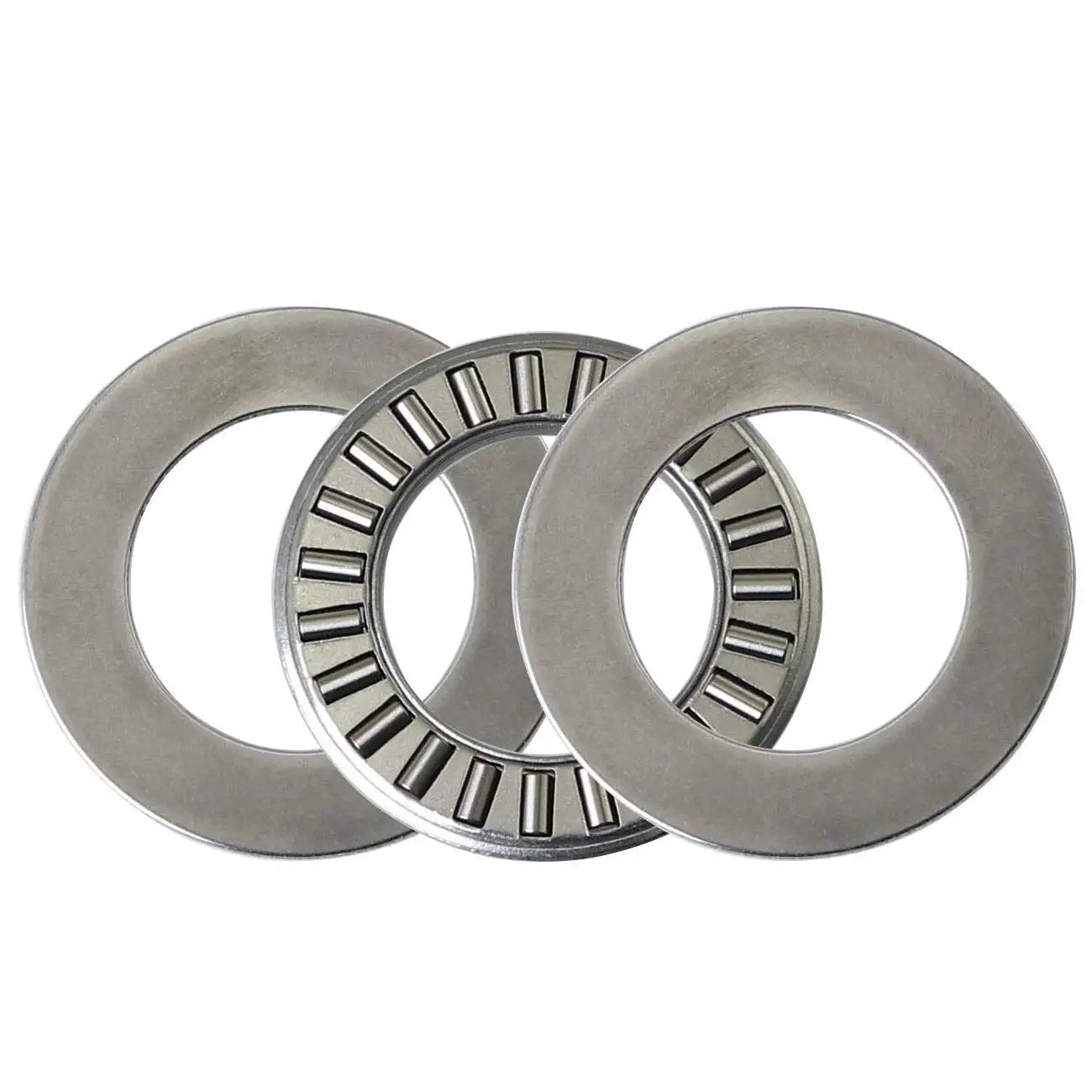 Thrust Needle Roller Bearing Kit For One Way Axial Load, 6 Sets NTA1220 Plus 2 TRA Washers, steel cage rollers front view