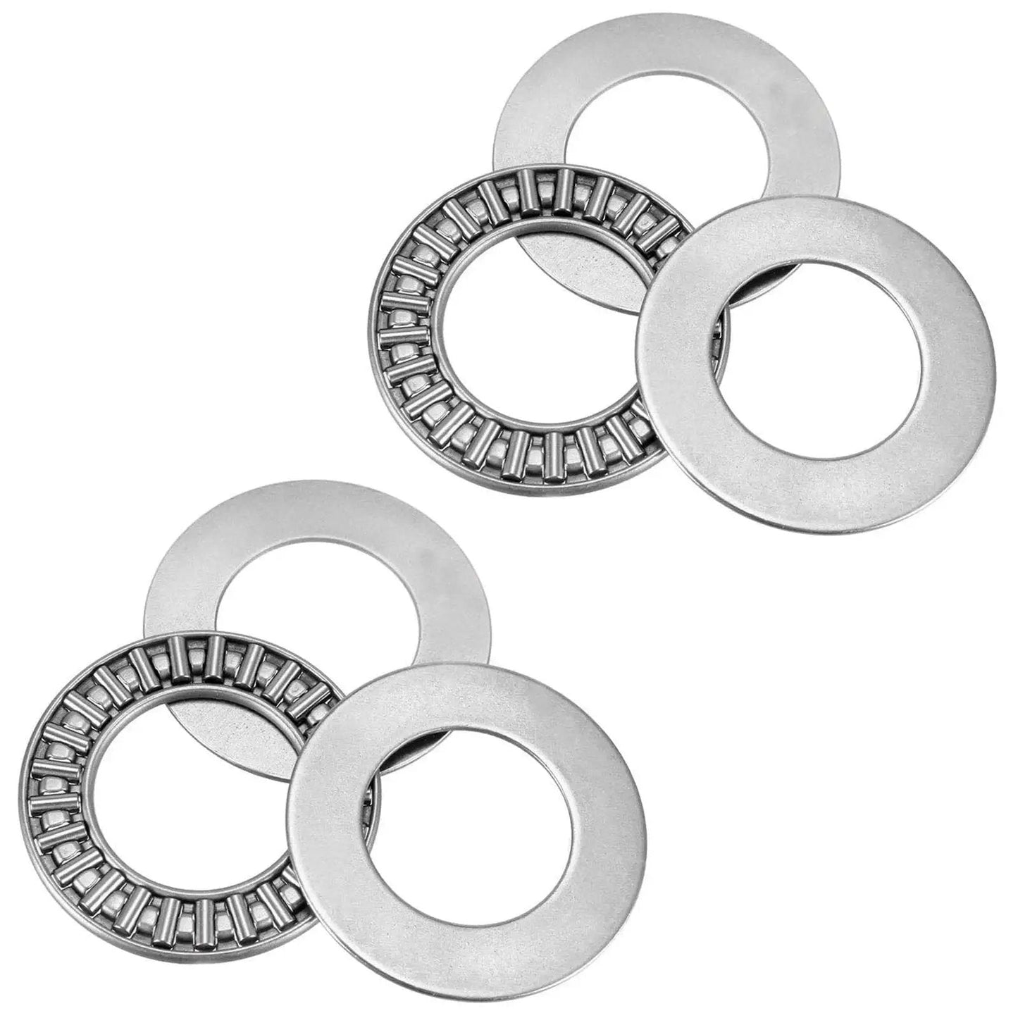 Thrust Needle Roller Bearing Set AXK2035 with Washers for Lawn Tractor Steering, 20 mm Bore, 35 mm OD, 2 mm Width, oil lubed