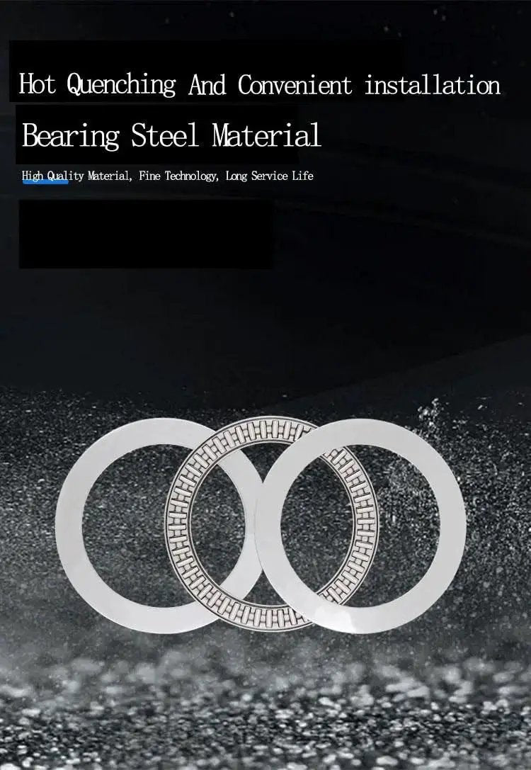 Image of Two Sets Of Thrust Needle Roller Bearings With Four Washers 55mm Inner Diameter 78mm Outer Diameter 3mm Width, showcasing steel material