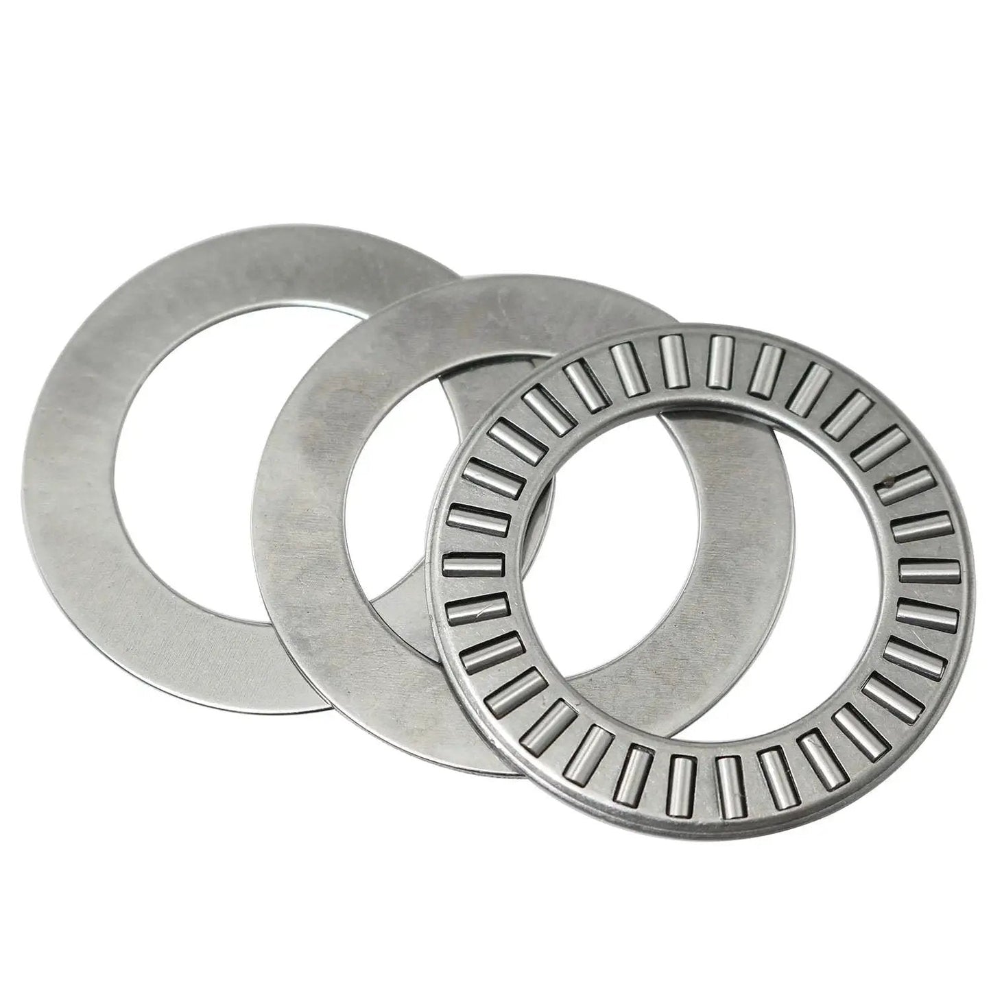 Two Sets Thrust Needle Roller Bearings NTA1625 And TRA with two washers, durable steel, for heavy-duty axial load applications.