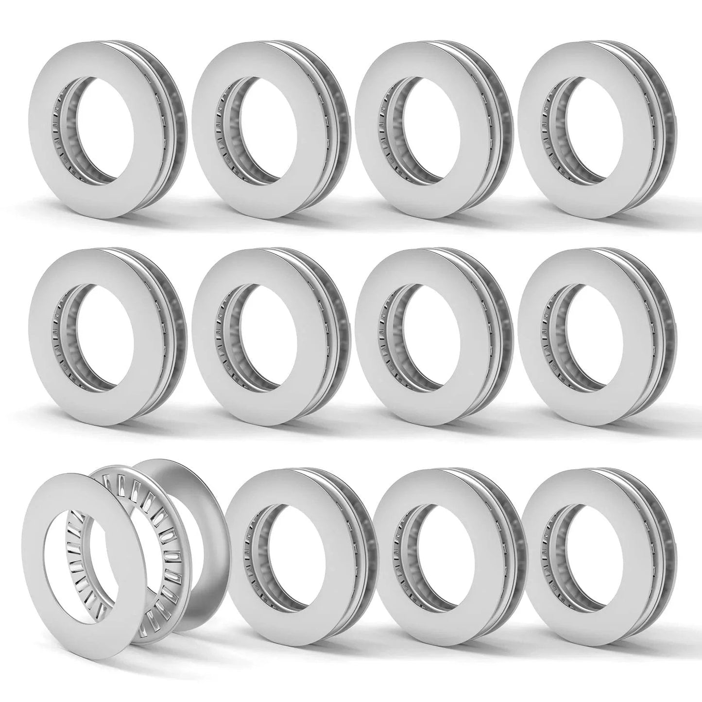Heavy-Duty Thrust Needle Roller Bearing Set With Washers For Conveying Equipment, Robots, Elevators, Rolling Mills, 12 Sets, NTA1220 2TRA