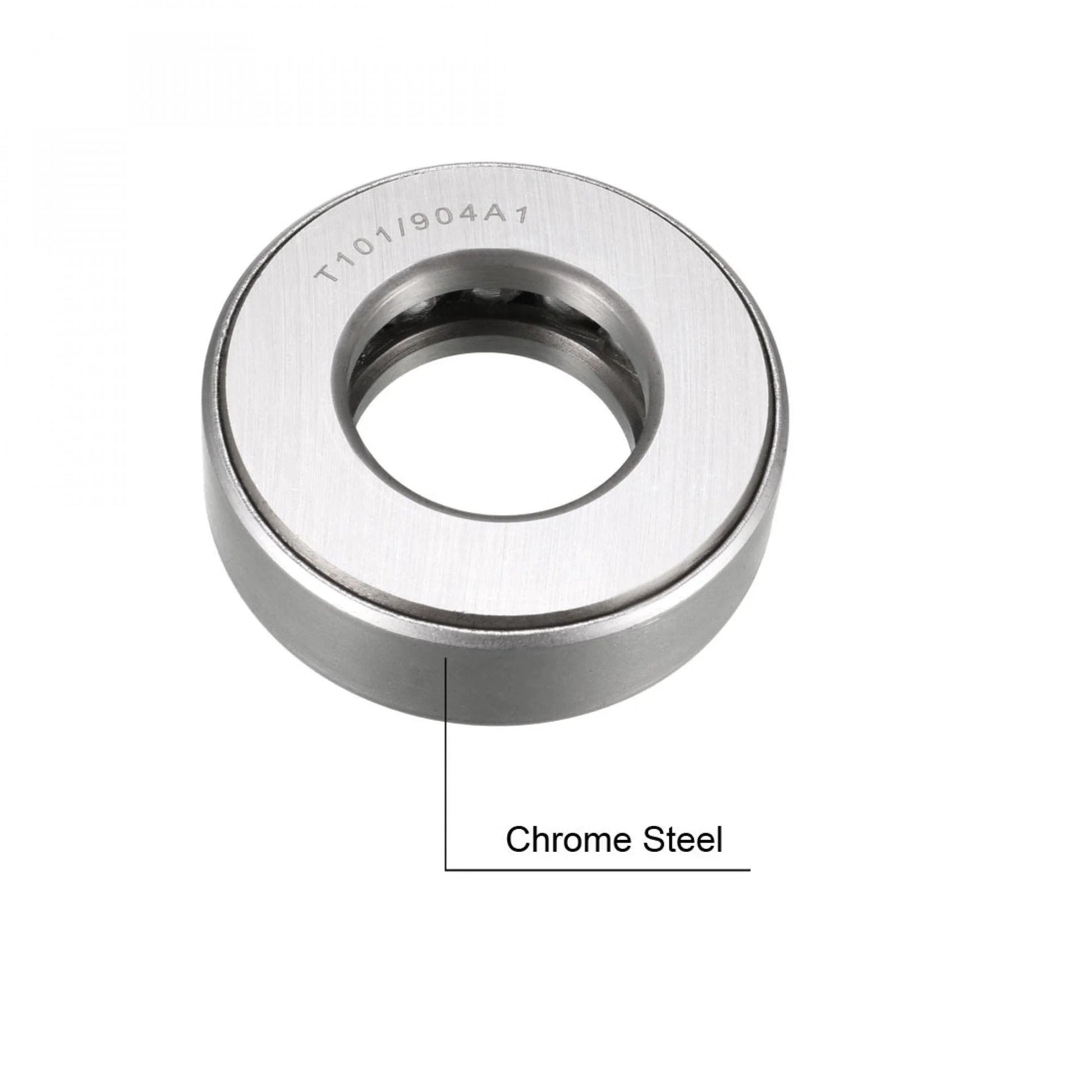 Image of T101/904A1 Thrust Tapered Roller Bearings 1.01" Bore 2" O.D. 0.625" Width in chrome steel, front view.