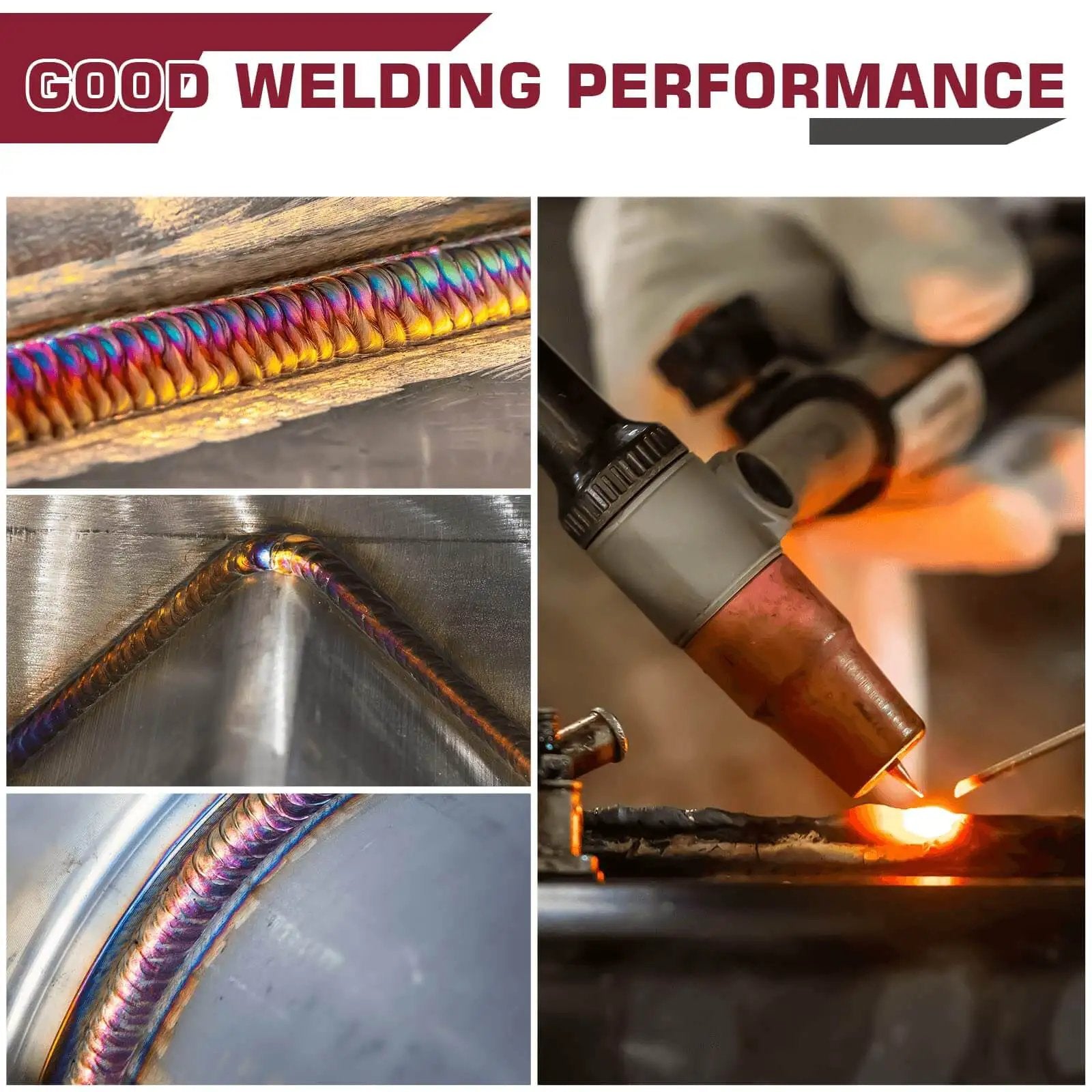 Good welding performance using Red 3 32nd Inch TIG Tungsten Electrodes 7 Inch 10 Pack WT20 EWth 2 for TIG Welding AWS A5 12M EN 26848
