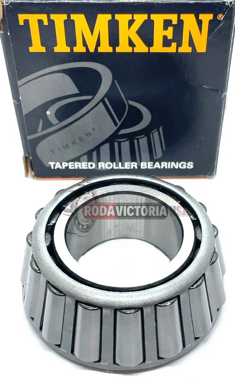 USA Made Timken 3877 Tapered Roller Bearing For Hyster 30228 front view with packaging, for forklifts and heavy equipment