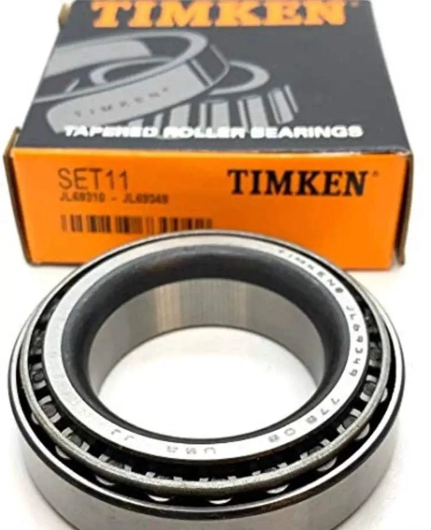 Workhorse Set 11 Cup And Cone Tapered Roller Bearing Kit JL69349 JL69310 For Timken Made In USA, packaging with visible bearing kit