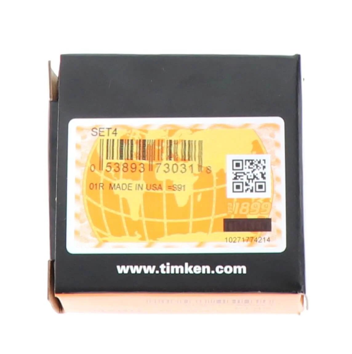 Box of Timken SET4 L44649/L44610 Tapered Roller Bearing Cone and Cup Set, Steel, Inch, with product label visible