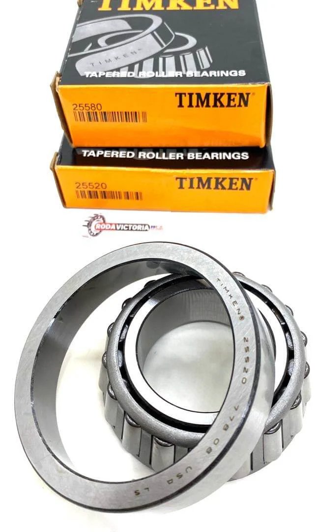 TIMKEN 25580/25520 1-3/4" Tapered Roller Bearing Set A52 with packaging visible