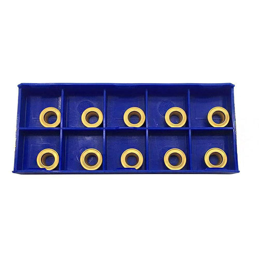 10 Pack RCMT10T3MO R5 Pro Grade Carbide Turning Inserts Tin Coated For Fast Cutting, Long Tool Life, Low Friction, Wear-Resistant Performance Ideal For Turning And Finishing Steel Cast Iron And Stainless Steel With SRACR L Toolholders