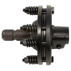 Side view of Torque Limiter 1 3/8" 6 Spline Male / 1 3/8" 6 SpL Part No: A-ECC0020 with spring-loaded components.