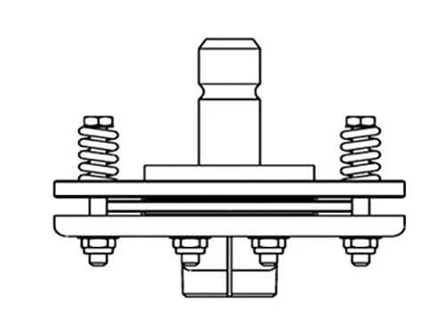 Diagram of Torque Limiter 1 3/8" 6 Spline Male / 1 3/8" 6 SpL Part No: A-ECC0020 showing springs and spline connections.