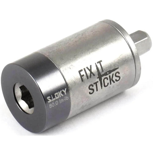 Large Torque Limiter for 1/4" drivers, durable metal body, "80 in-lb" marking, fits standard drivers, easy-to-use torque control tool.
