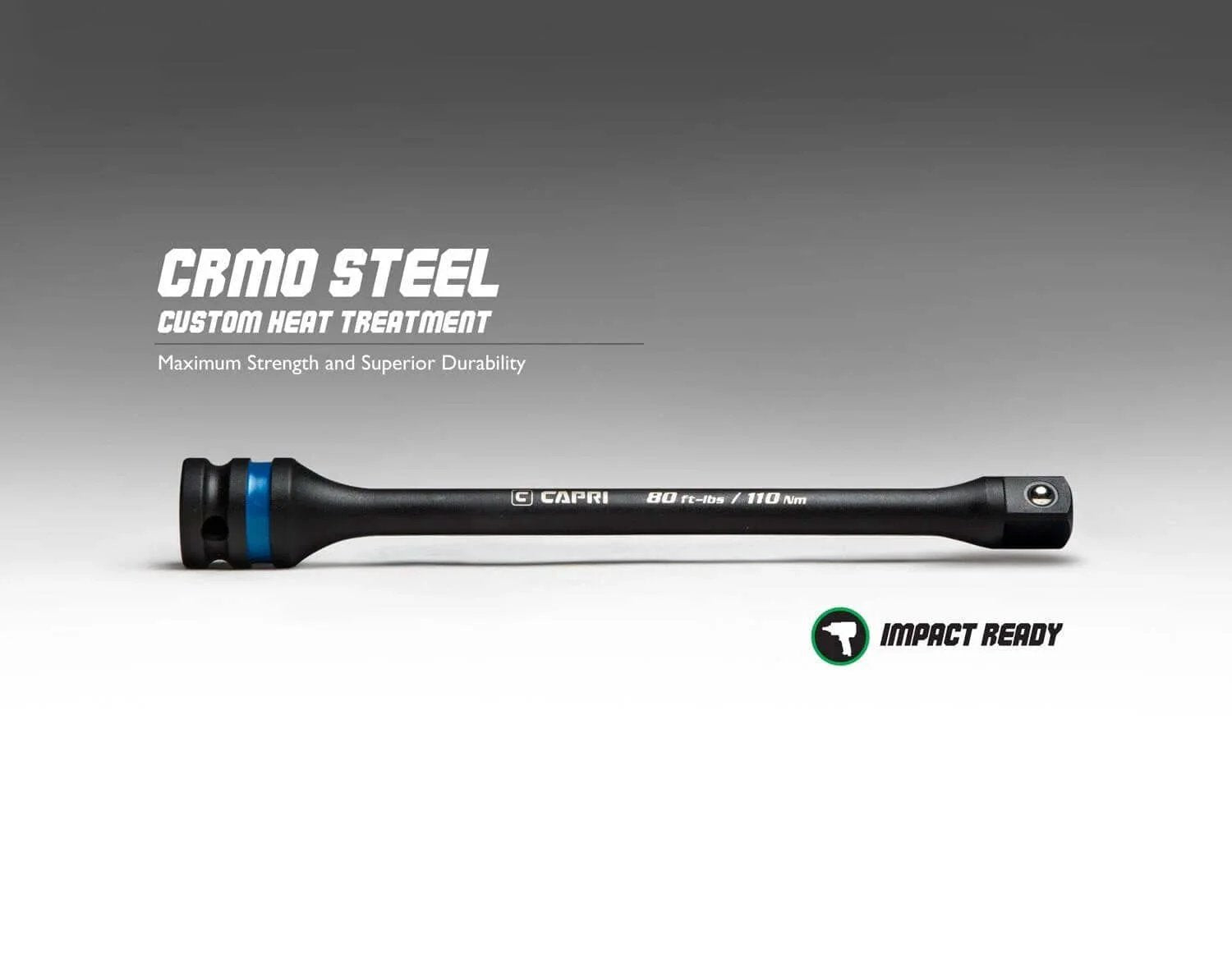 Torque Limiting Extension Bar from 5 Piece Set, 65-140 ft. lbs., Chrome-Molybdenum, 1/2 in. Drive with blue band marking.