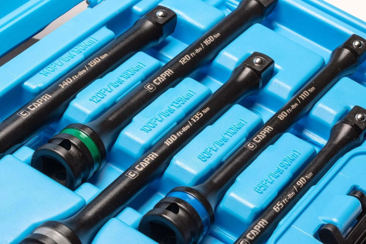 Torque Limiting Extension Bar Set (5 Piece), 65-140 ft. lbs., 1/2 in. Drive in blue storage case