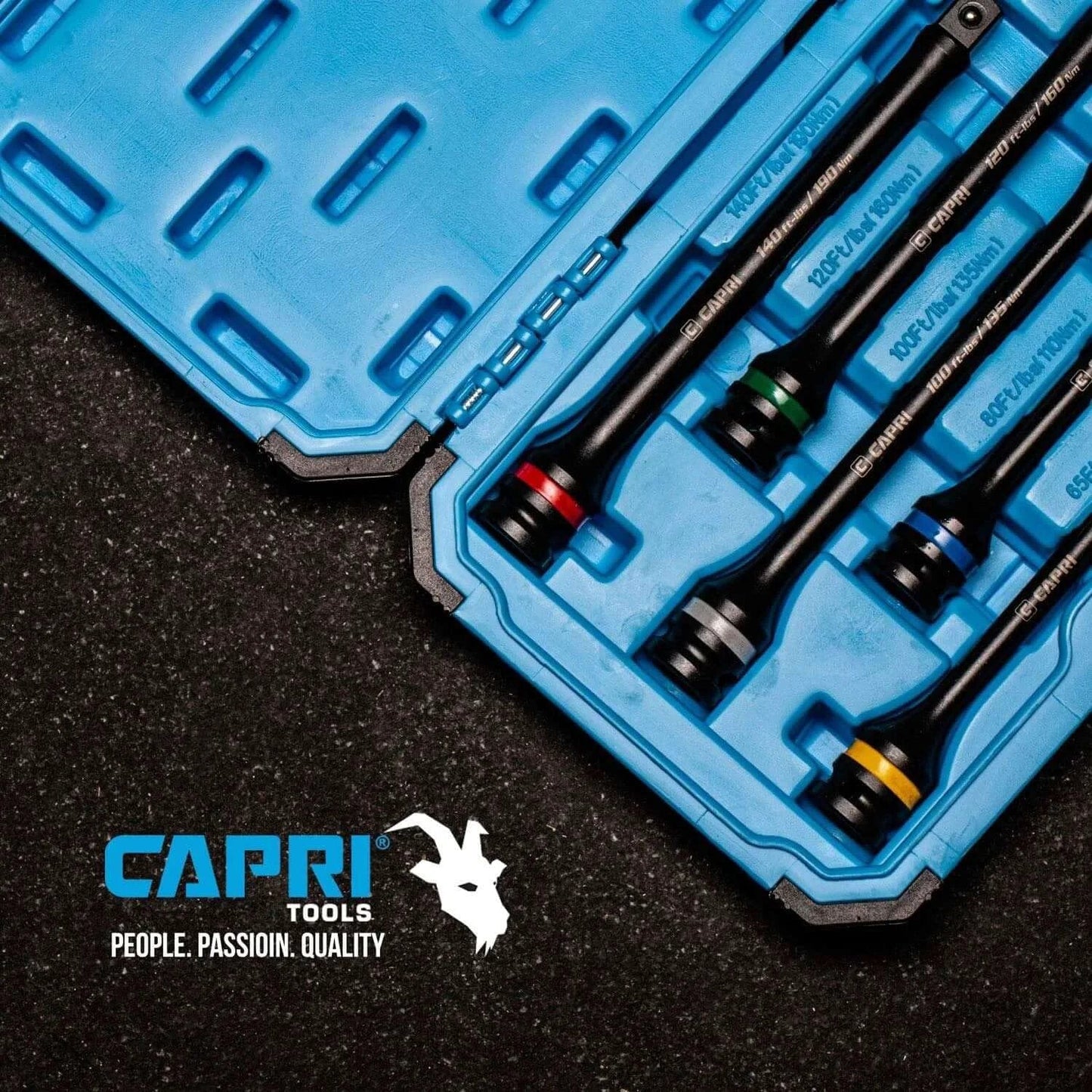 Torque Limiting Extension Bar Set (5 Piece), 65-140 ft. lbs., 1/2 in. Drive in blue case