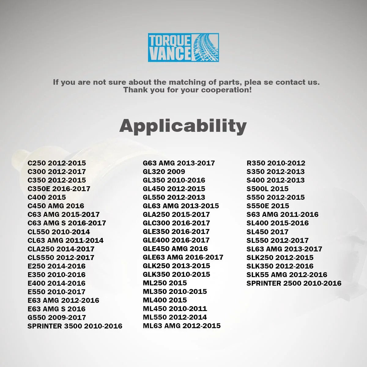 Applicability chart listing compatible models for Premium Replacement Coolant Temperature Sensor for Mercedes Benz A B C E Class and more.