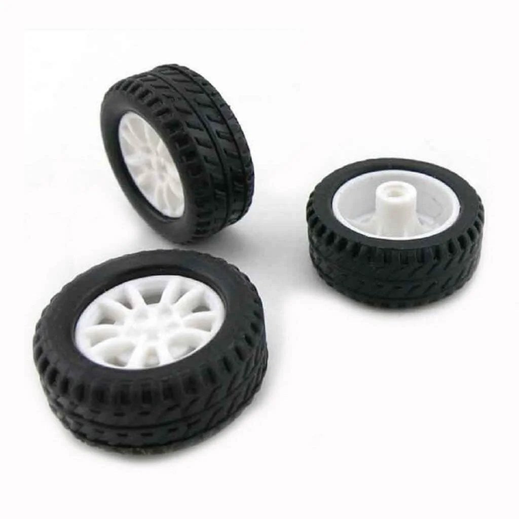 10pcs Toy Car Wheels 20mm Rubber Tires with 1.9mm Hole for 2mm Shaft DIY Model Accessories Small RC Car Truck Wheels 8mm Width Shaft Not Included