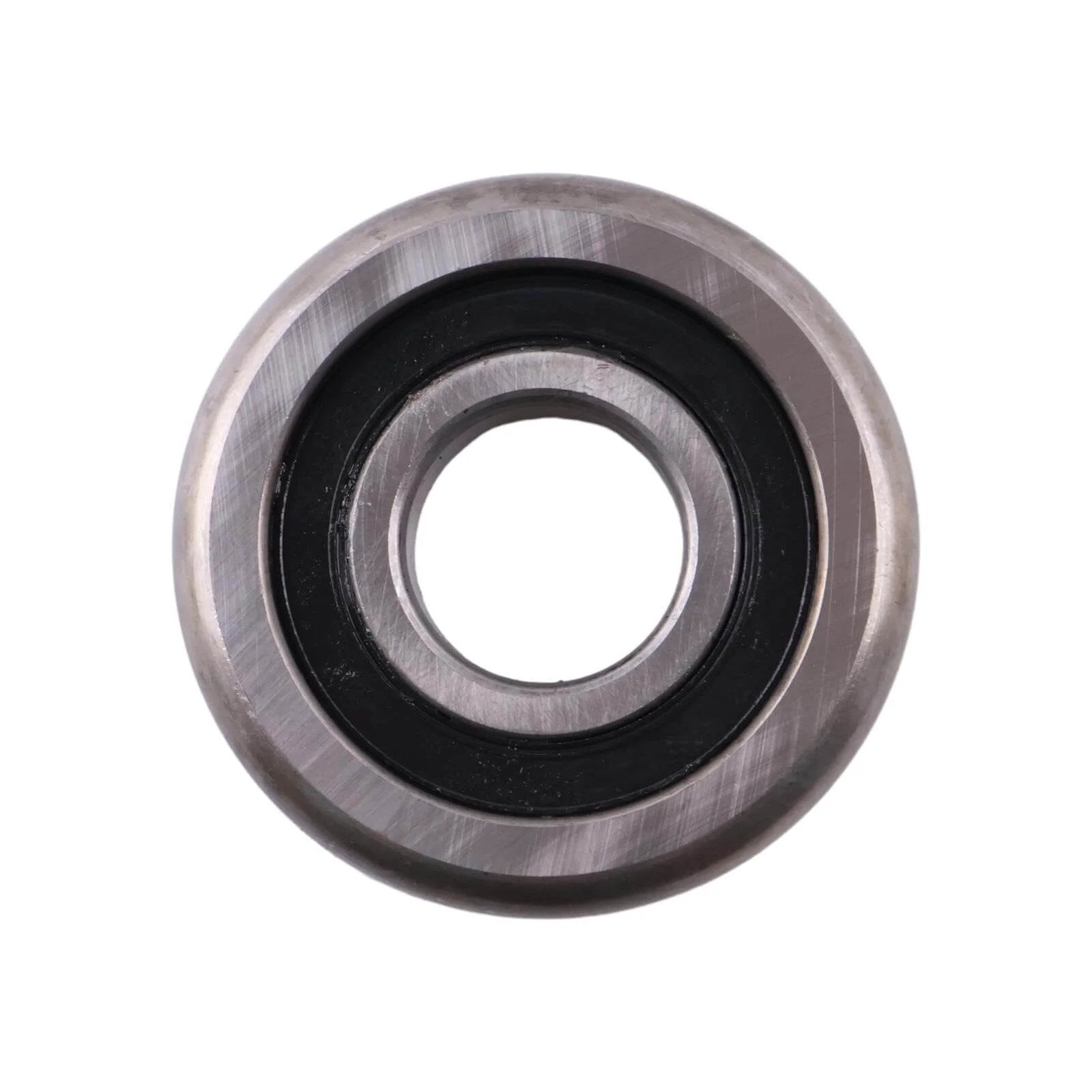 Mast roller bearing 61236-10480-71 compatible with Toyota forklifts, new replacement bearing, circular metal design, front view.
