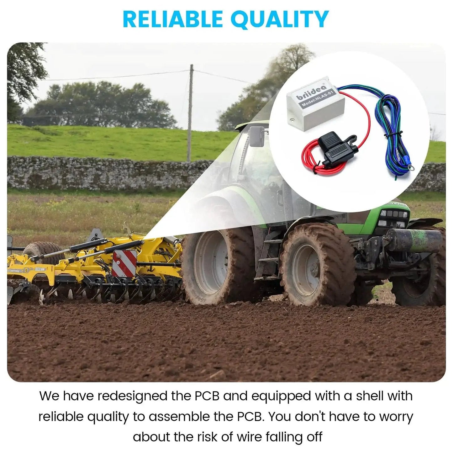 Versatile 12 Volt 10A Linear Actuator Switch Kit shown on a farm tractor with upgraded wiring for easy install in auto projects