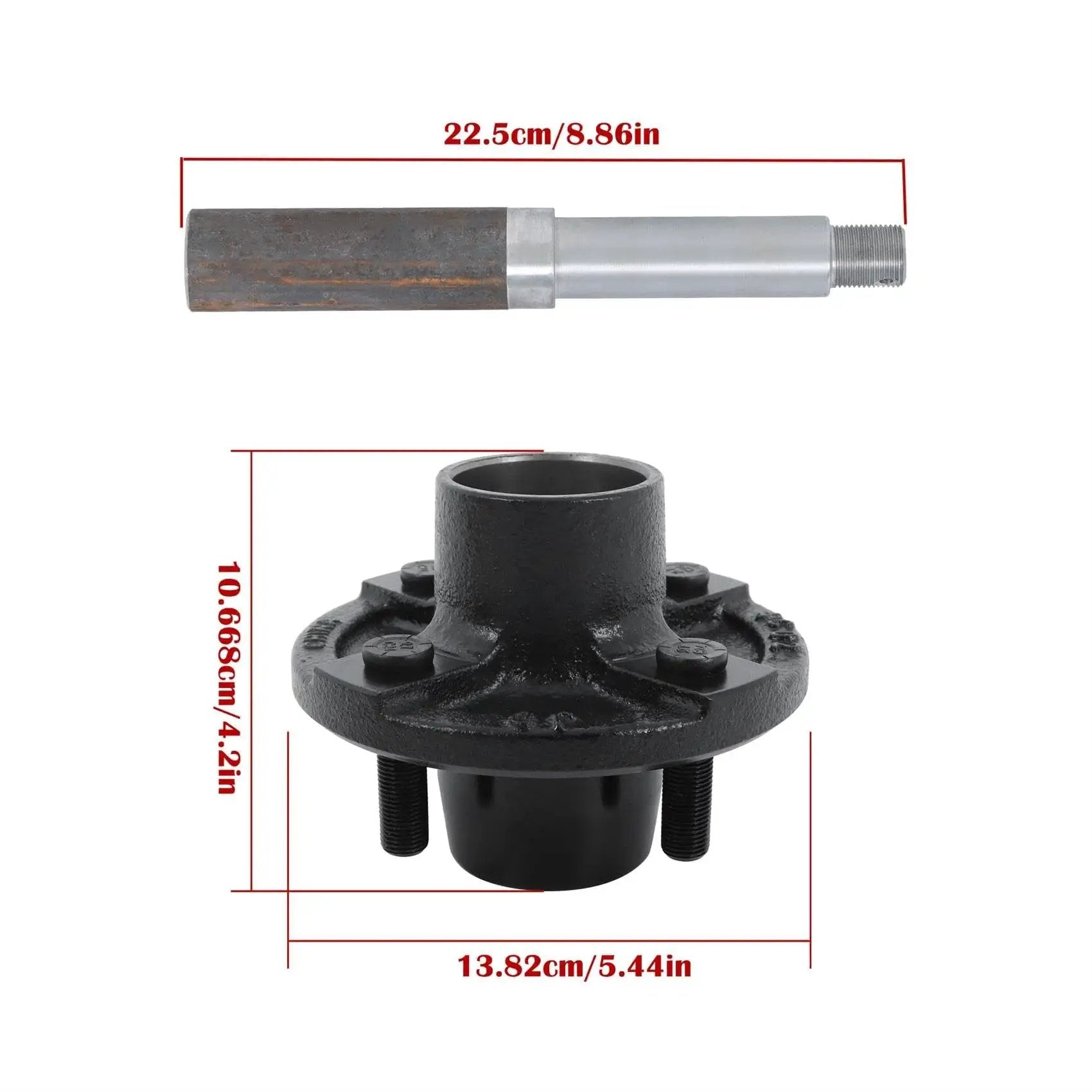Set Of Four Trailer Hub Kit For BT8 Spindle With 4 On 4 Inch And 1 Inch Round Hubs And Bearing Kit Marine Grade Stainless Steel Built Tough