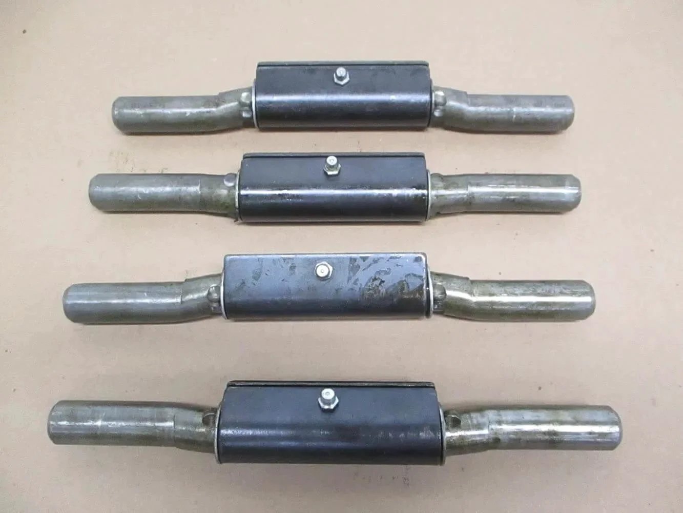 4-Pack Heavy-Duty Weld-On Trailer Door Hinges, 1x10 9-Gauge Raw Steel with 7/16 Inch Pin Diameter