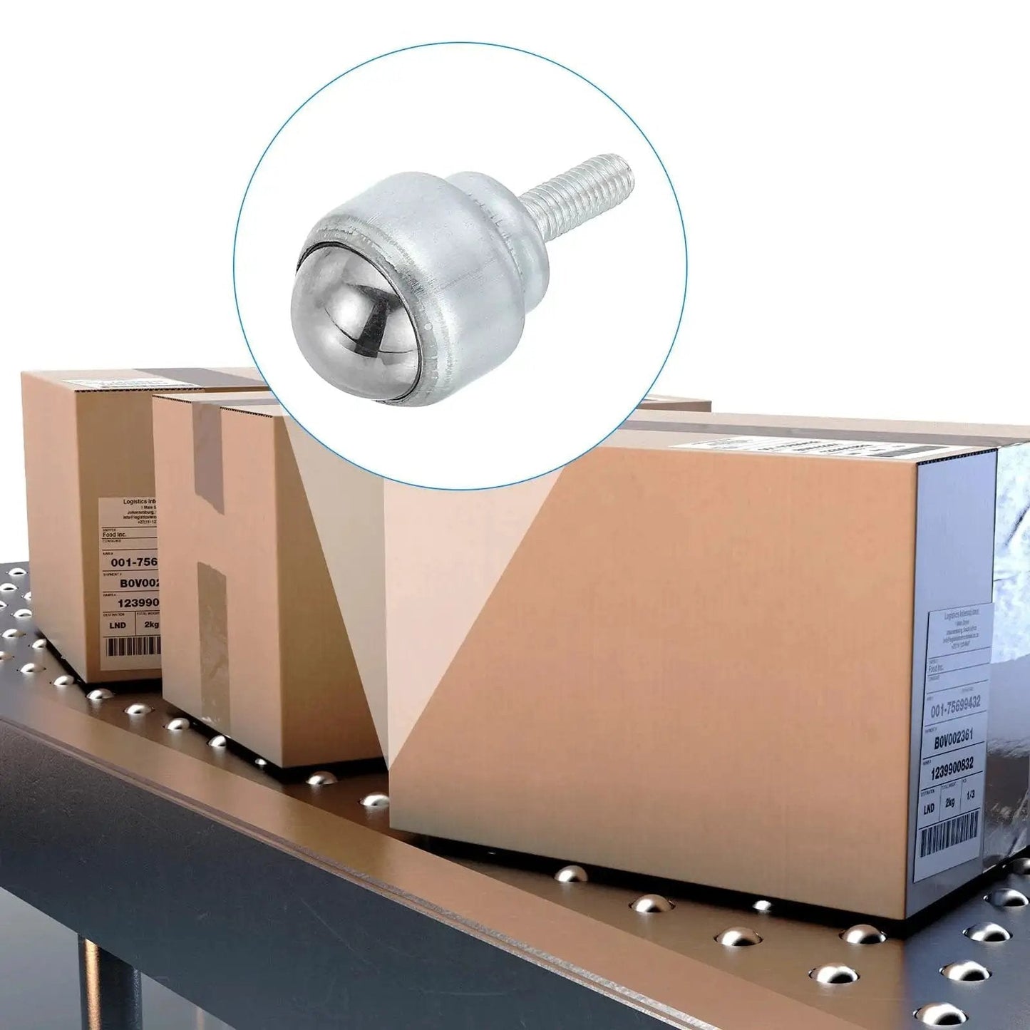 Roller Ball Transfer Bearing Three Quarters Inch Six Pieces Round Ball Transfer Unit Carbon Steel Caster on conveyor line