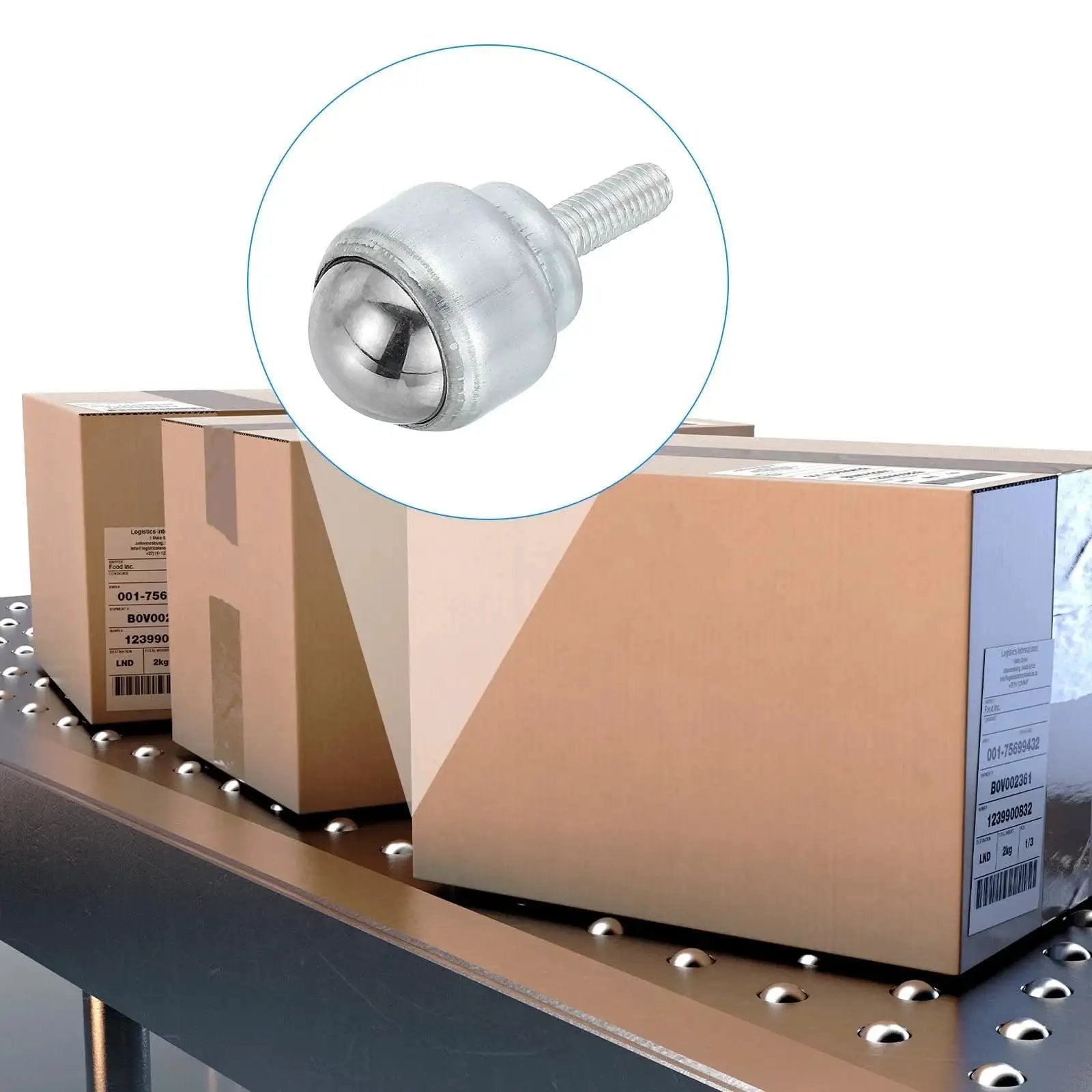 Roller Ball Transfer Bearing Three Quarters Inch Six Pieces Round Ball Transfer Unit Carbon Steel Caster on conveyor line