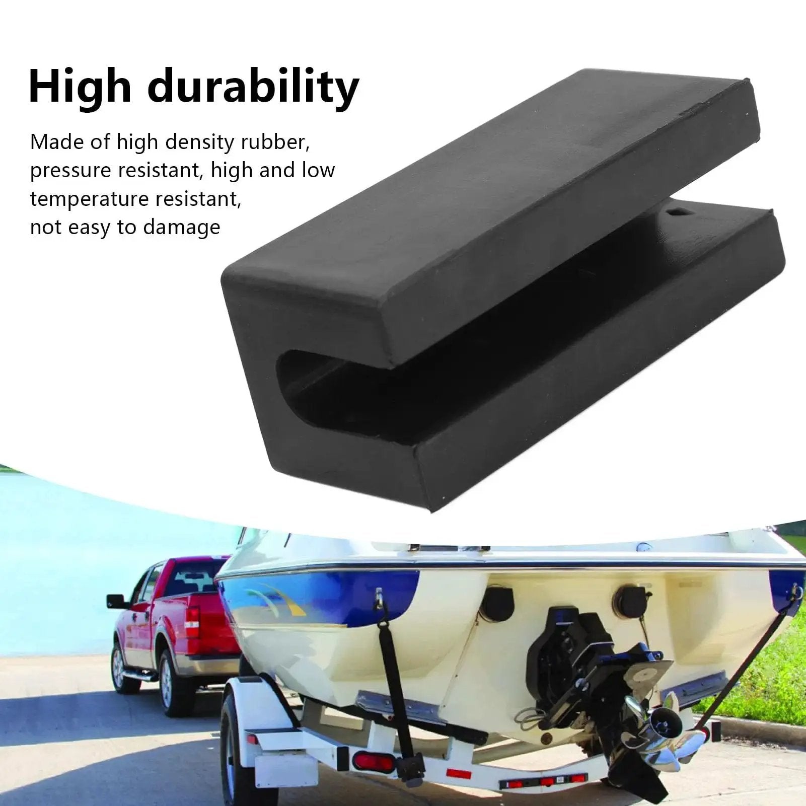 High-strength rubber Transom Saver for Outboard Motors with Hydraulic Tilt Protection easy install on boat trailer.