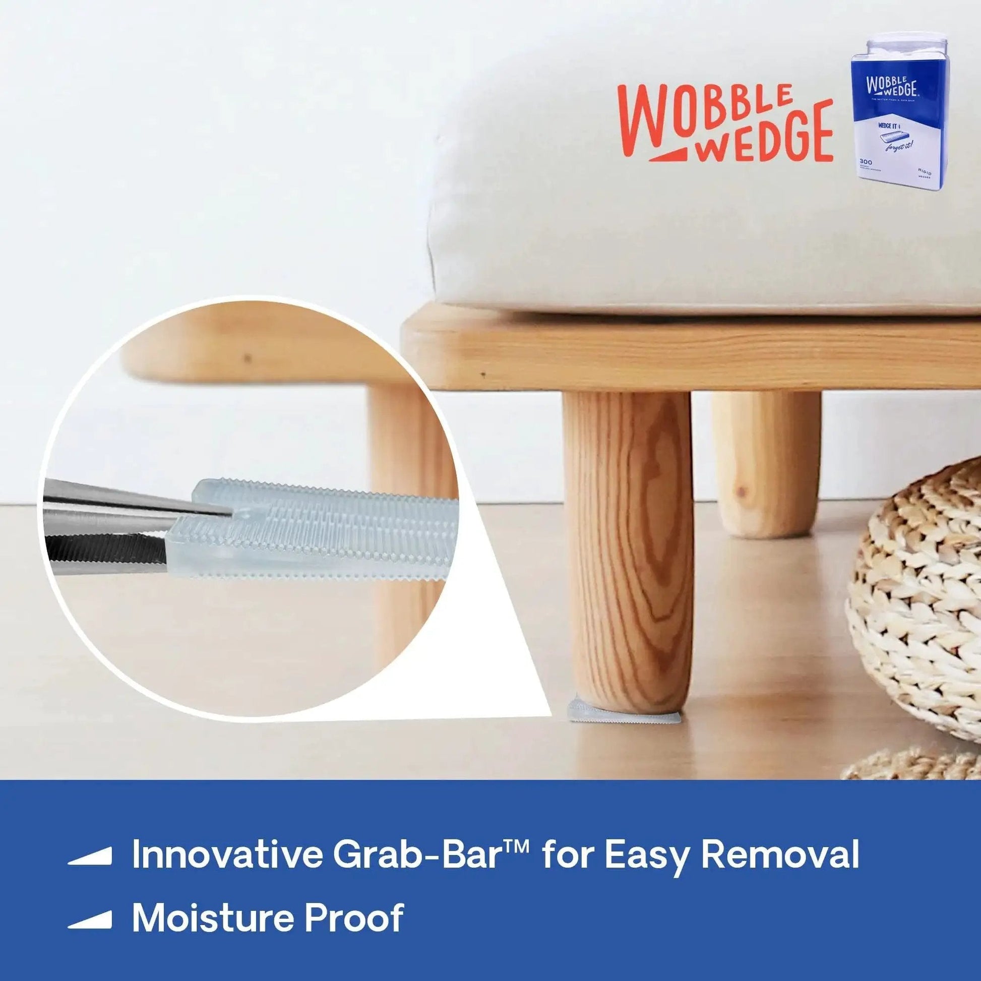 Heavy Duty Leveling Shims For Furniture And Appliances, Transparent Rigid Plastic Wedges, Made In USA, under wooden bed leg